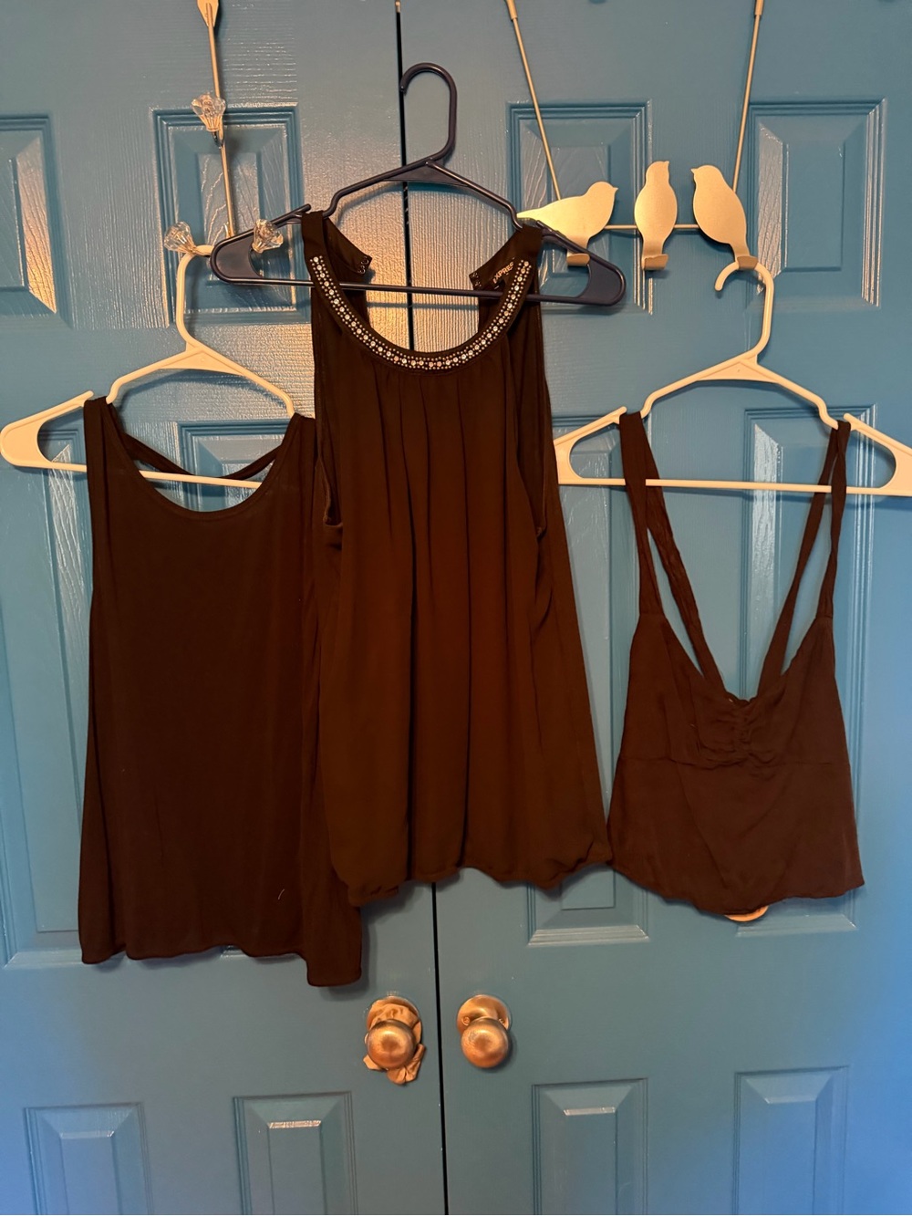 Honey Punch Black Sleeveless Tank with Beaded Scoop Neck